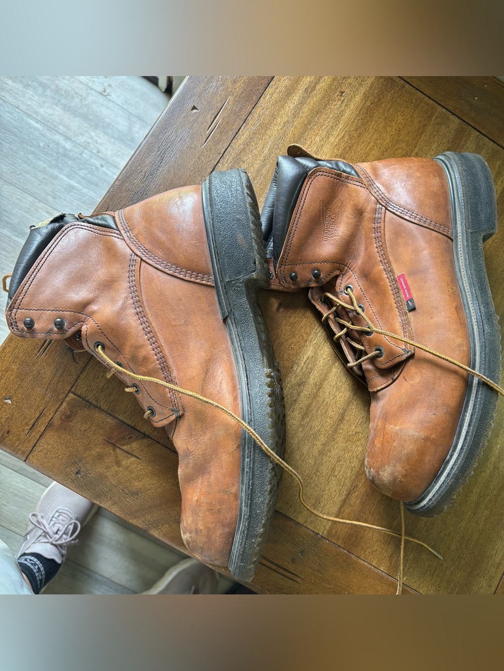 Redwing Steel Toe Leather Work Boots - Classic Lace-Up